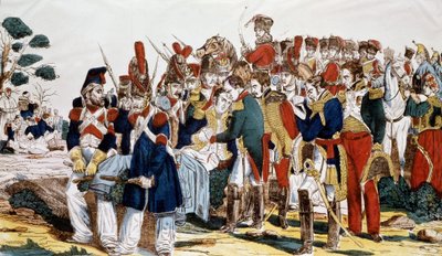 Napoleon I. (1769-1821) in Essling zur Zeit des Todes von Jean Lannes (1769-1809), Herzog von Montebello, 22. Mai 1809 von French School